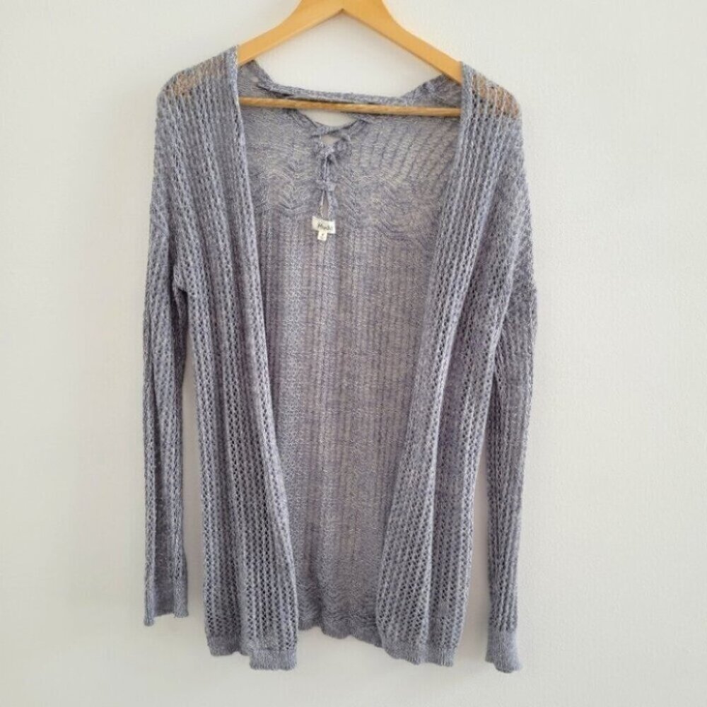 💘Mudd Light Blue Knit Open Lightweight Cardigan Size Medium